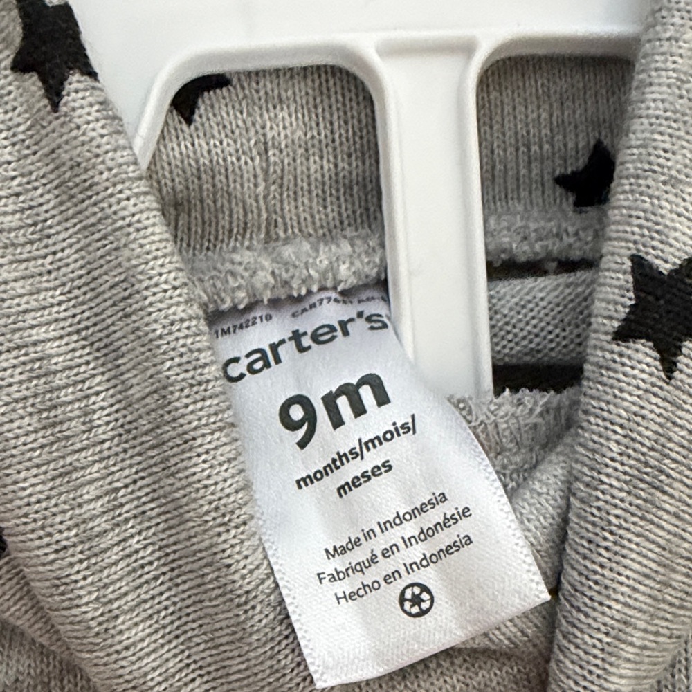 NWT Carter’s Gray Star Patterned Kids Dress Size 9M - Picture 3 of 4